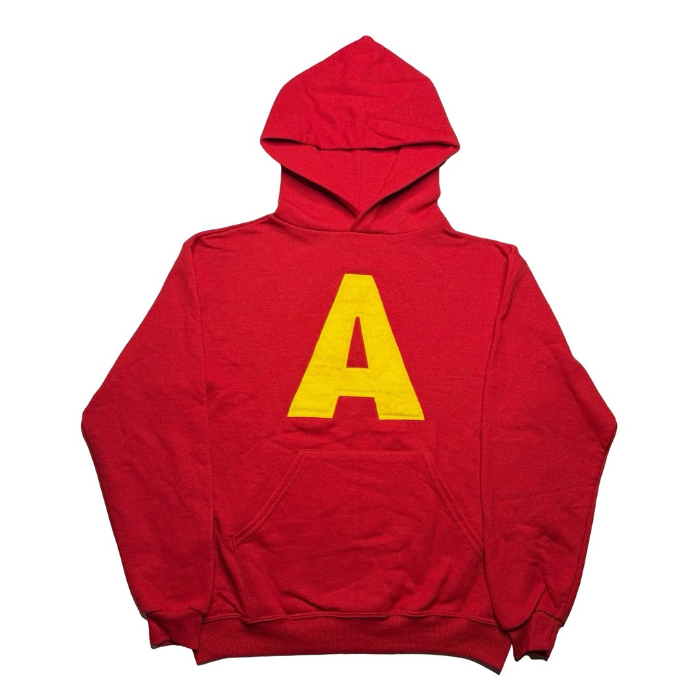 Vintage 2000s Alvin & the Chipmunks movie promo letter A red hoody - YOUTH L